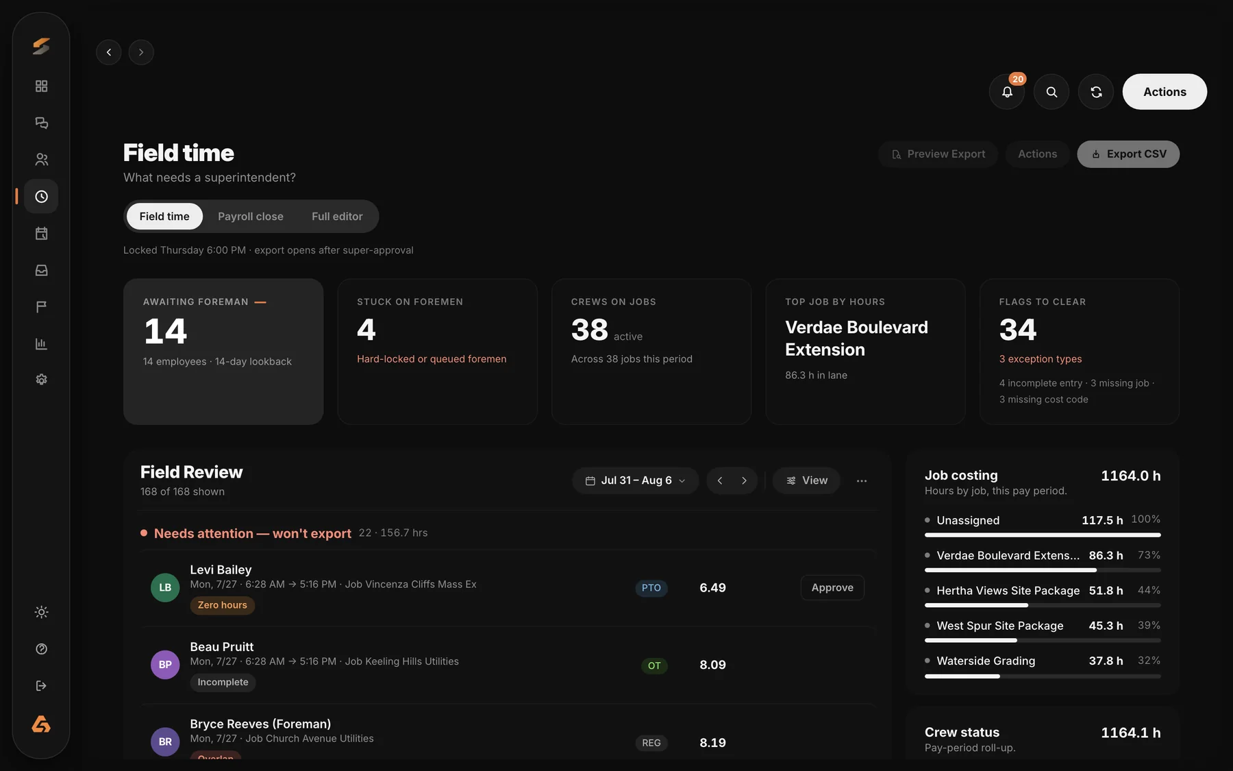 siteOS — Field time review