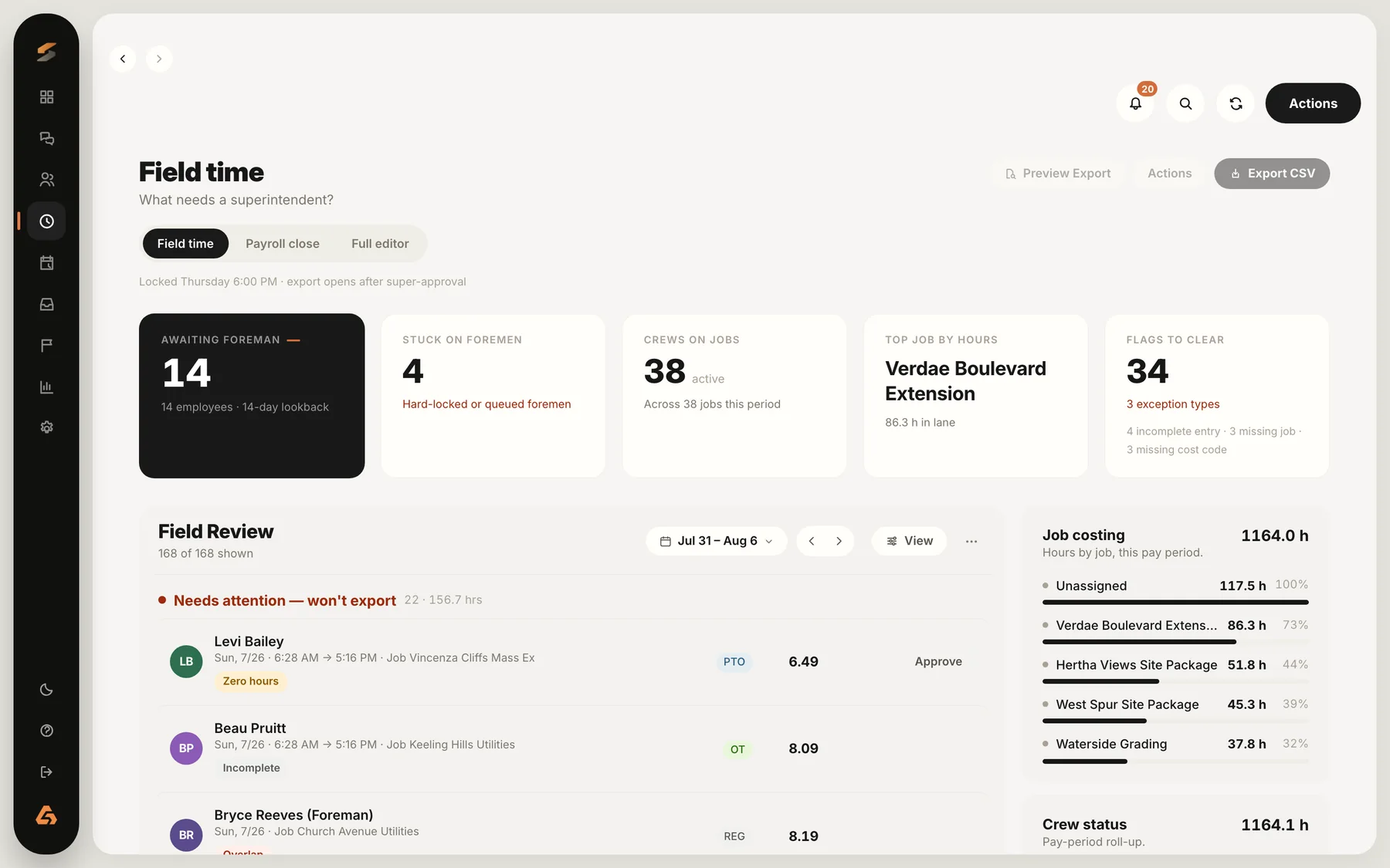 siteOS — Field time review